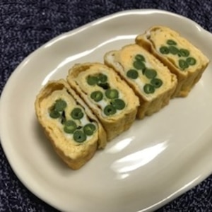 お弁当に☆いんげんの卵焼き